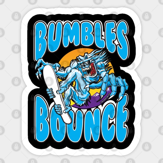 Abominable Snowman Yeti Snowboarder - Bumbles Bounce Sticker by eShirtLabs